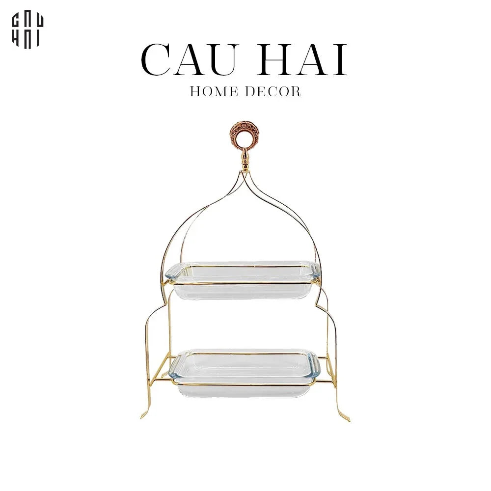 Khay Bánh 2 Tầng Lora - CẬU HAI HOME DECOR