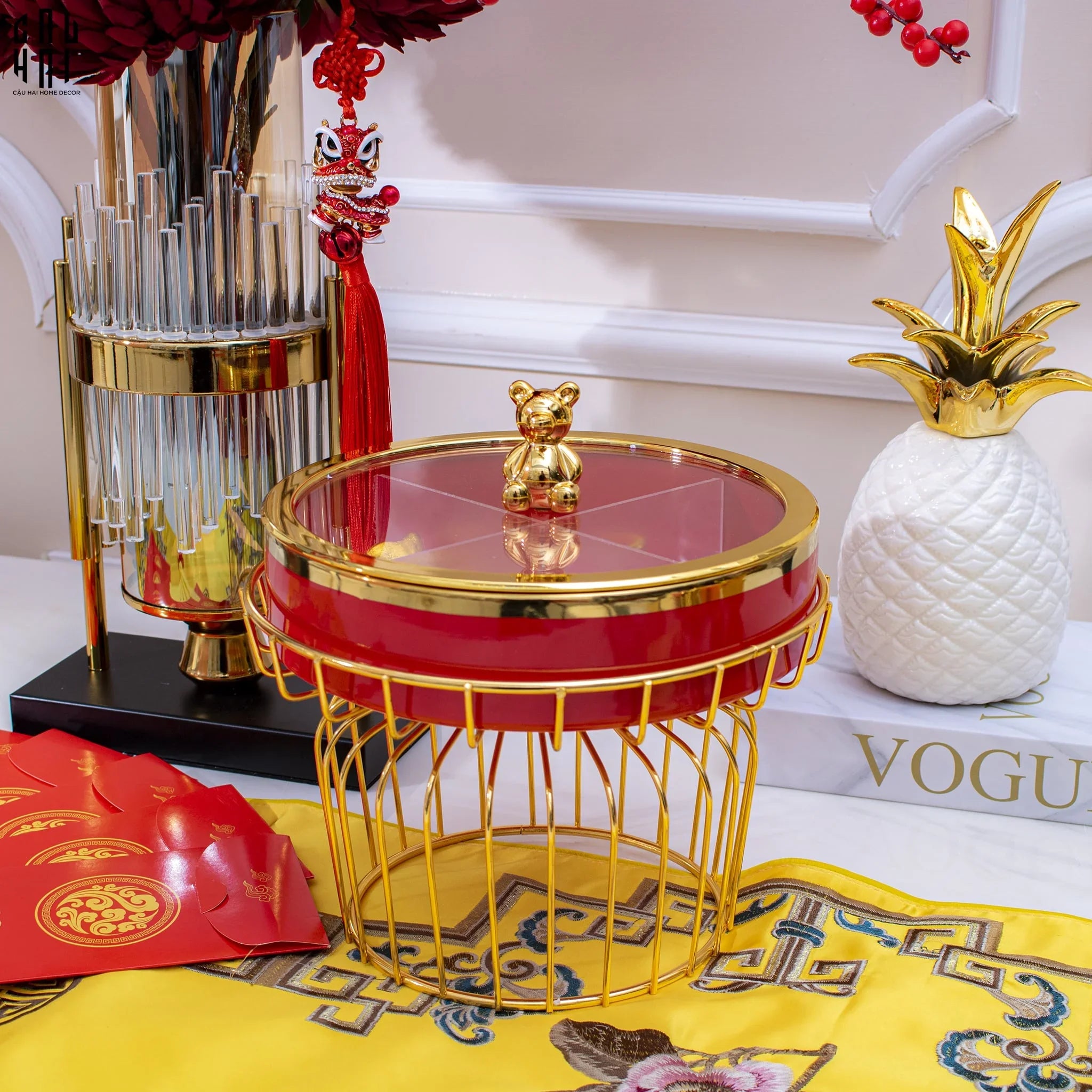 KHAY BÁNH MỨT RED BEAR-Sale 50%-CẬU HAI HOME DECOR