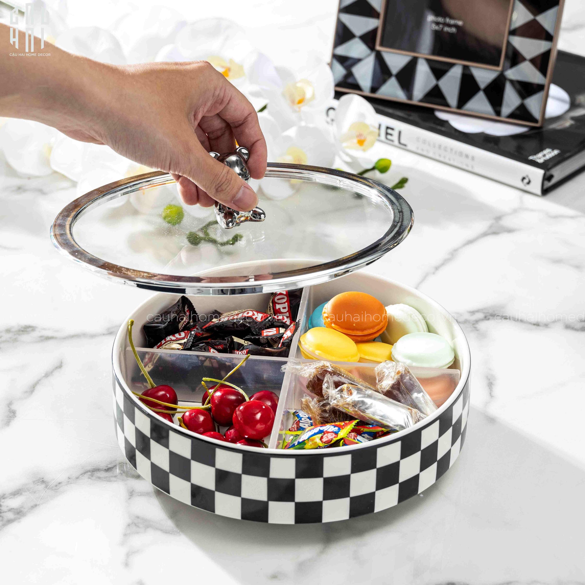 KHAY BÁNH MỨT SILVER TEDDY-CẬU HAI HOME DECOR