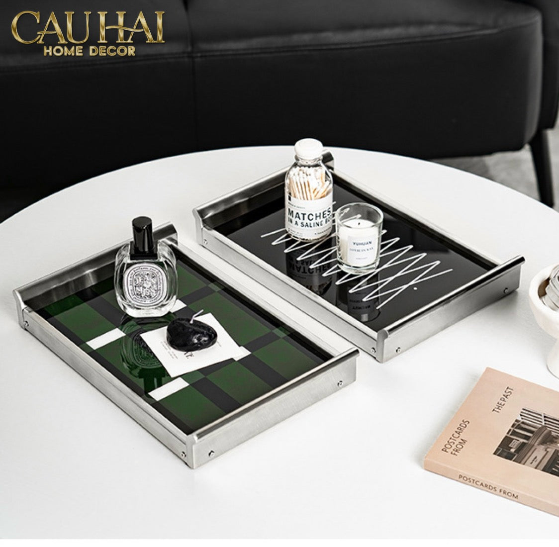 Khay Chữ Nhật Mặt Acrylic Emerald Geometry Rectangular Decorative Trays 25.8x37.2x4.3-KHAY TRANG TRÍ-CẬU HAI HOME DECOR