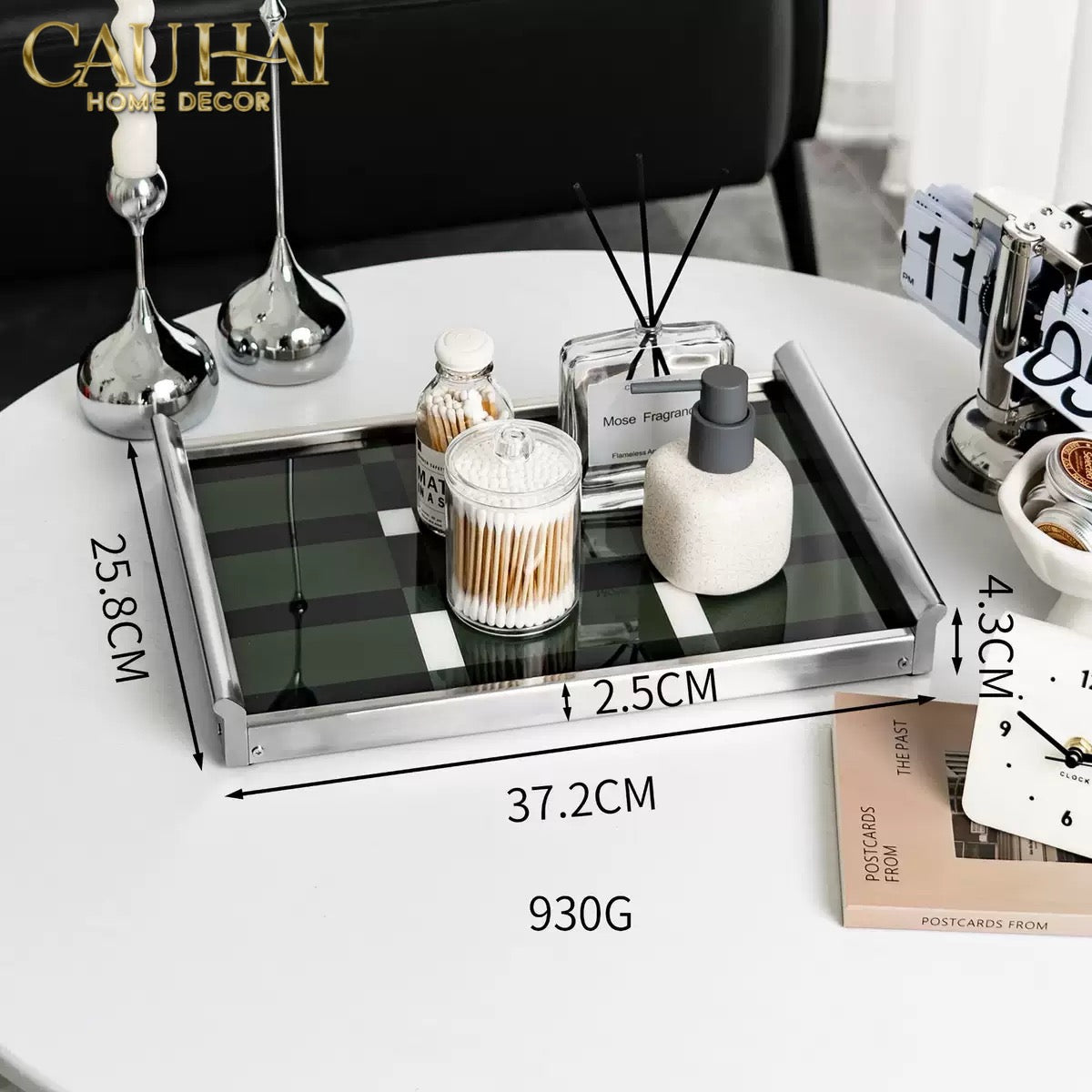 Khay Chữ Nhật Mặt Acrylic Emerald Geometry Rectangular Decorative Trays 25.8x37.2x4.3-KHAY TRANG TRÍ-CẬU HAI HOME DECOR
