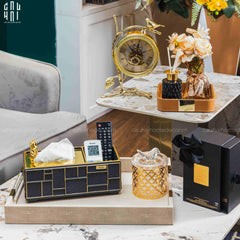 Khay Da Chữ Nhật Brooklyn Grande Lux D'Ivoire Leather Decorative Trays 32x45.5x5.5-CẬU HAI HOME DECOR