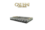 Khay Da Chữ Nhật Gothic Inspired - Geometric Gris Leather Changing Tray 38x30cm-KHAY TRANG TRÍ-CẬU HAI HOME DECOR