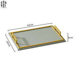 Khay Da Chữ Nhật Greyson Refined Glaze Gris Leather Decorative Trays 29x42-CẬU HAI HOME DECOR