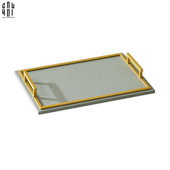 Khay Da Chữ Nhật Greyson Refined Glaze Gris Leather Decorative Trays 29x42-CẬU HAI HOME DECOR