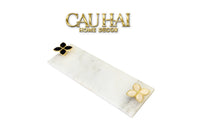 Khay Đá Chữ Nhật Mini Manhattan Urban Terrace Marble Tray - Special Clover Knob 15 X 30-CẬU HAI HOME DECOR