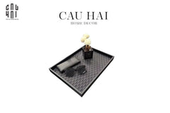 Khay Gỗ Chữ Nhật Bọc Da County Yard Changing Trays 30x40x3-CẬU HAI HOME DECOR