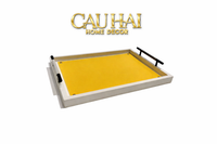 Khay Gỗ Chữ Nhật Chanh Vàng Elegance Luxe Leather - Citrus Jaune 32.5x42.5-CẬU HAI HOME DECOR