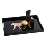 Khay Gợ Chữ Nhật Đen Hoạ Tiết Báo Đốm Ecartier - Noir Leopard Decorative Trays 38.4x26x3-KHAY TRANG TRÍ-CẬU HAI HOME DECOR