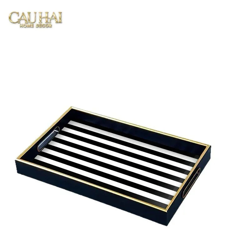 Khay Gỗ Chữ Nhật Signature H Icon Vermilion - Spéciale Édition Rectangular Trays 28x35-KHAY TRANG TRÍ-CẬU HAI HOME DECOR