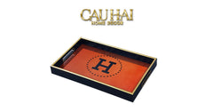 Khay Gỗ Chữ Nhật Signature H Icon Vermilion - Spéciale Édition Rectangular Trays 28x35-CẬU HAI HOME DECOR