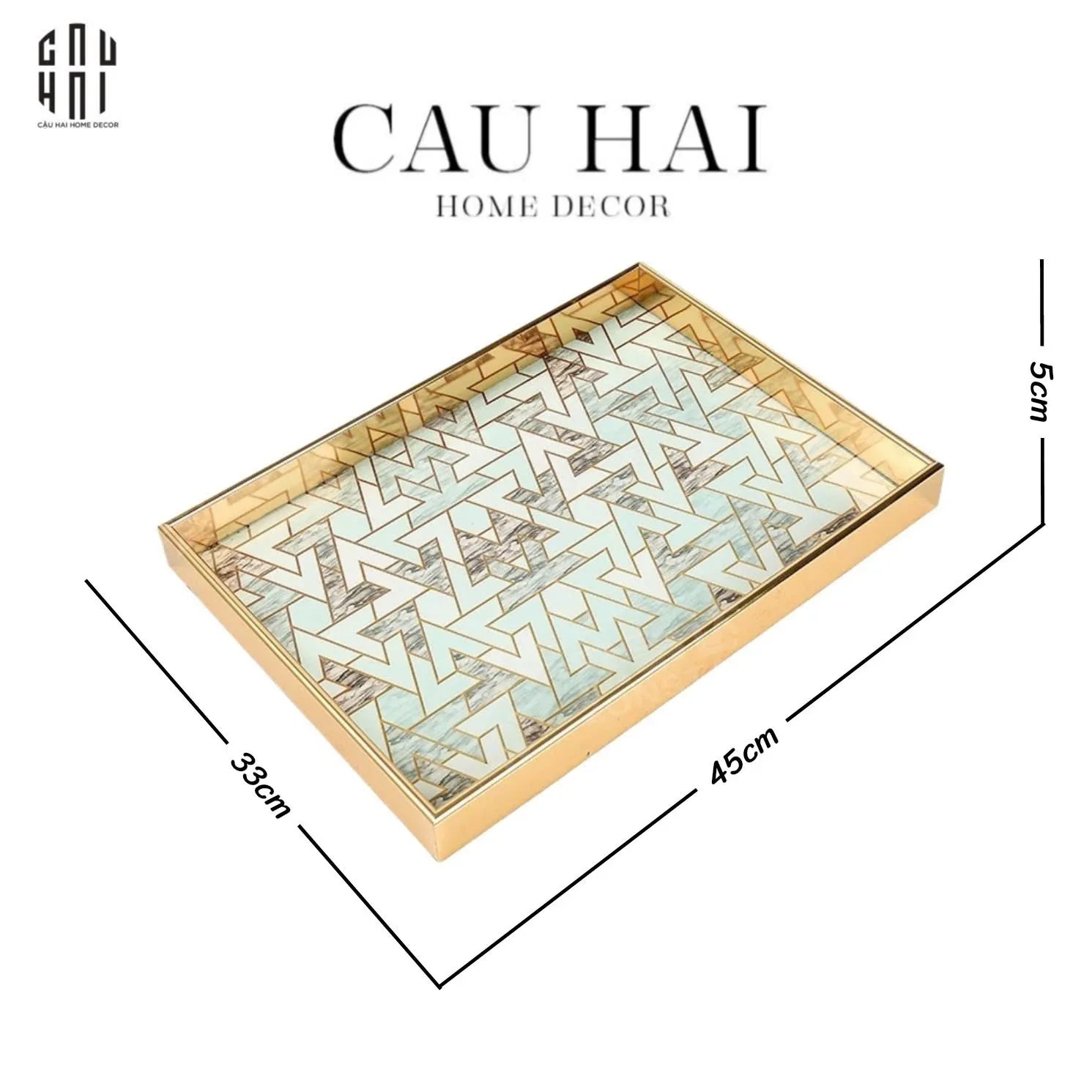 KHAY GỖ LUXE PRISM - SIZE L-CẬU HAI HOME DECOR