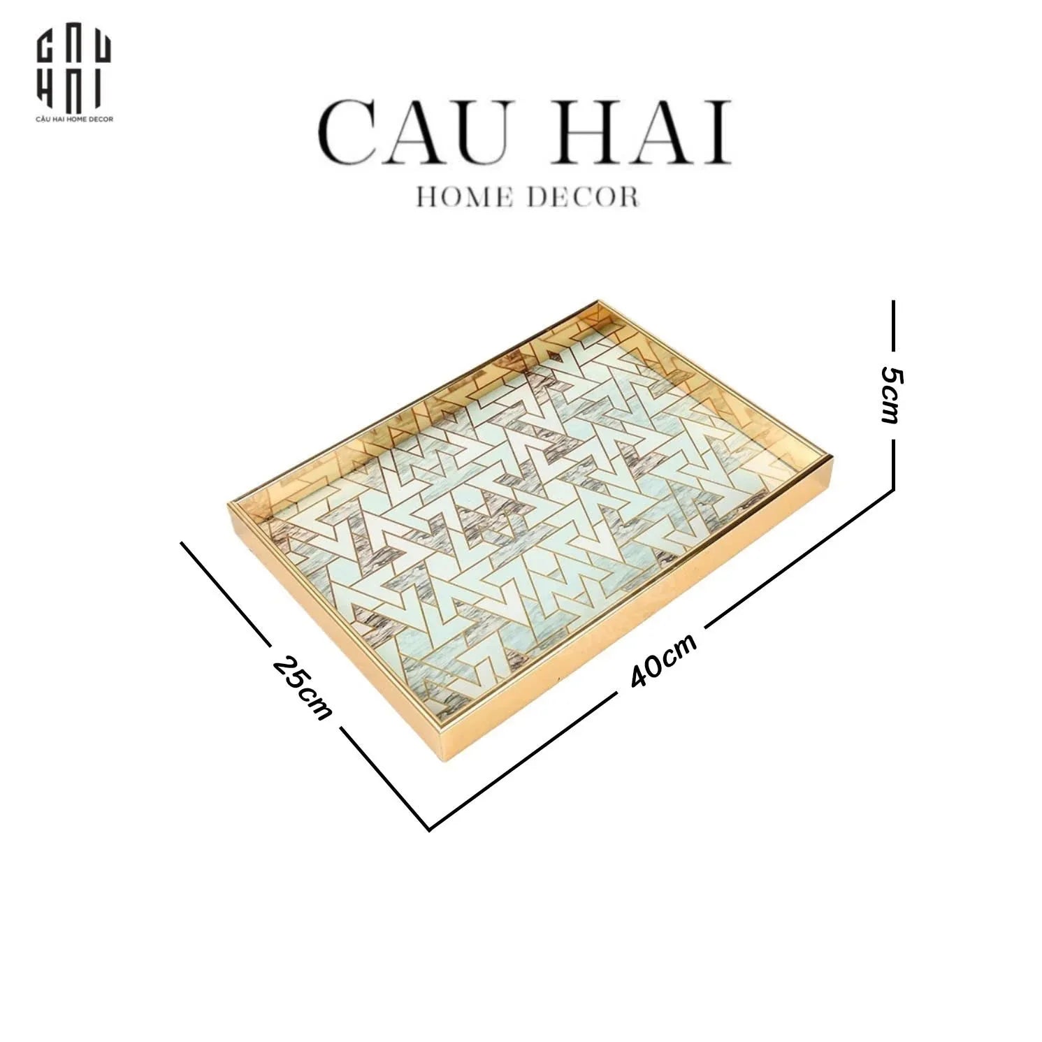 KHAY GỖ LUXE PRISM - SIZE M-CẬU HAI HOME DECOR