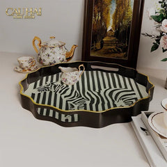 Khay Gỗ Tròn Acrylic Sauvage Zebra Round Serving Trays D35-CẬU HAI HOME DECOR