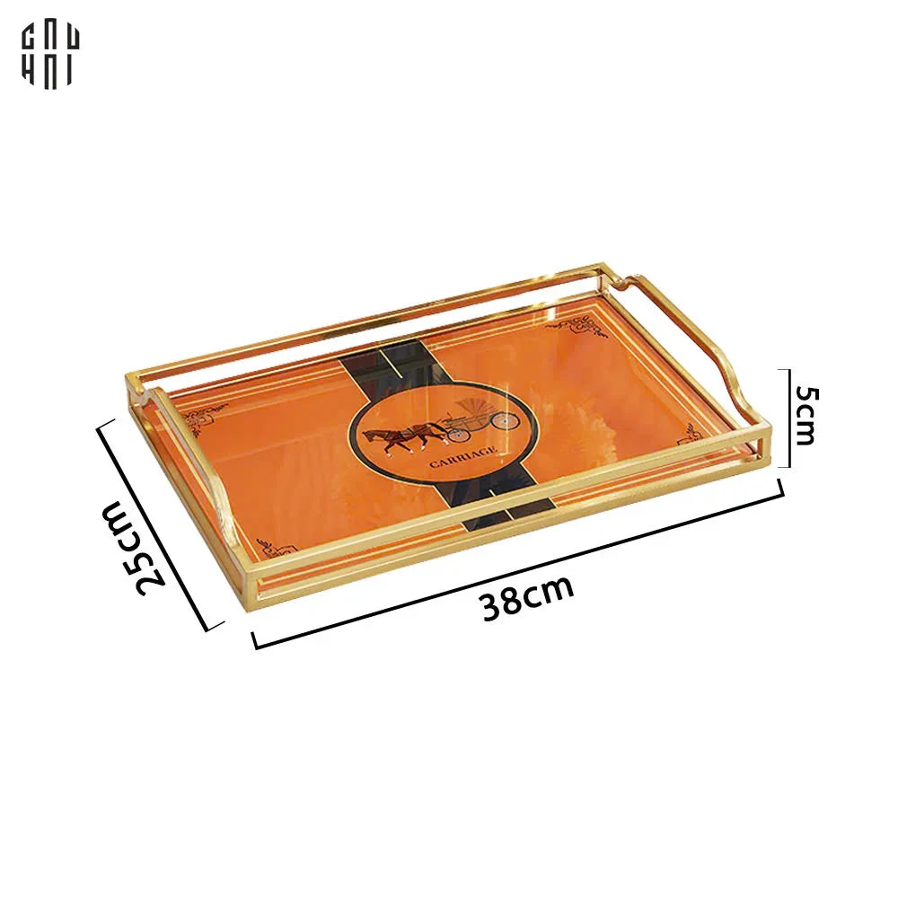 KHAY GƯƠNG CHỮ NHẬT GOLDEN HIGH-CLASS HELIOS TRAY SS25-CẬU HAI HOME DECOR