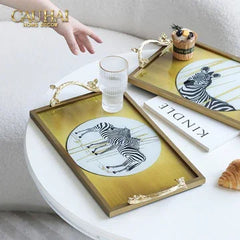 Khay Gương Chữ Nhật Ngựa Vằn Couple de Zèbres 23x43-KHAY TRANG TRÍ-CẬU HAI HOME DECOR