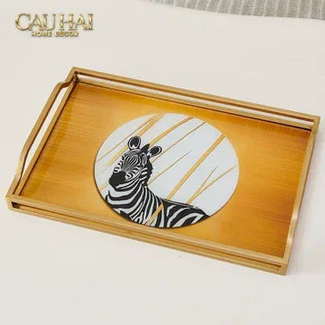 Khay Gương Chữ Nhật Ngựa Vằn Zèbre Solitaire 23x43-KHAY TRANG TRÍ-CẬU HAI HOME DECOR
