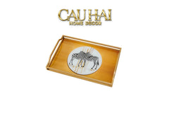 Khay Gương Chữ Nhật Ngựa Vằn Couple de Zèbres 23x43-KHAY TRANG TRÍ-CẬU HAI HOME DECOR