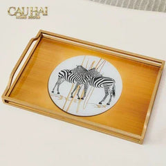 Khay Gương Chữ Nhật Ngựa Vằn Zèbre Solitaire 23x43-CẬU HAI HOME DECOR