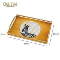 Khay Gương Chữ Nhật Ngựa Vằn Zèbre Solitaire 23x43-CẬU HAI HOME DECOR