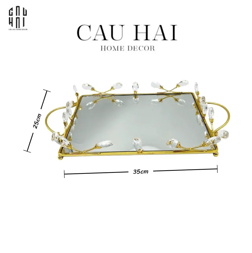 KHAY GƯƠNG FLEUR DE GLACE 25x35-CẬU HAI HOME DECOR