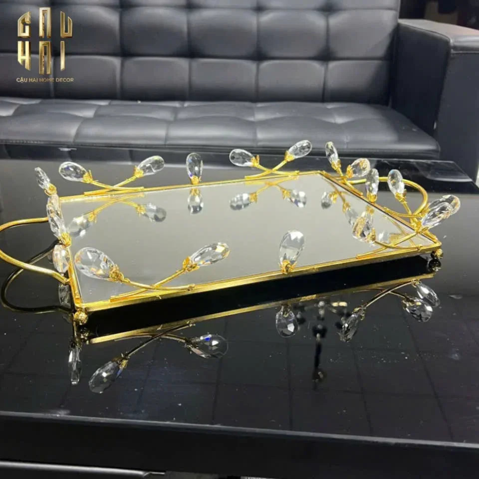 Khay Gương Fleur De Glace 35X45-CẬU HAI HOME DECOR