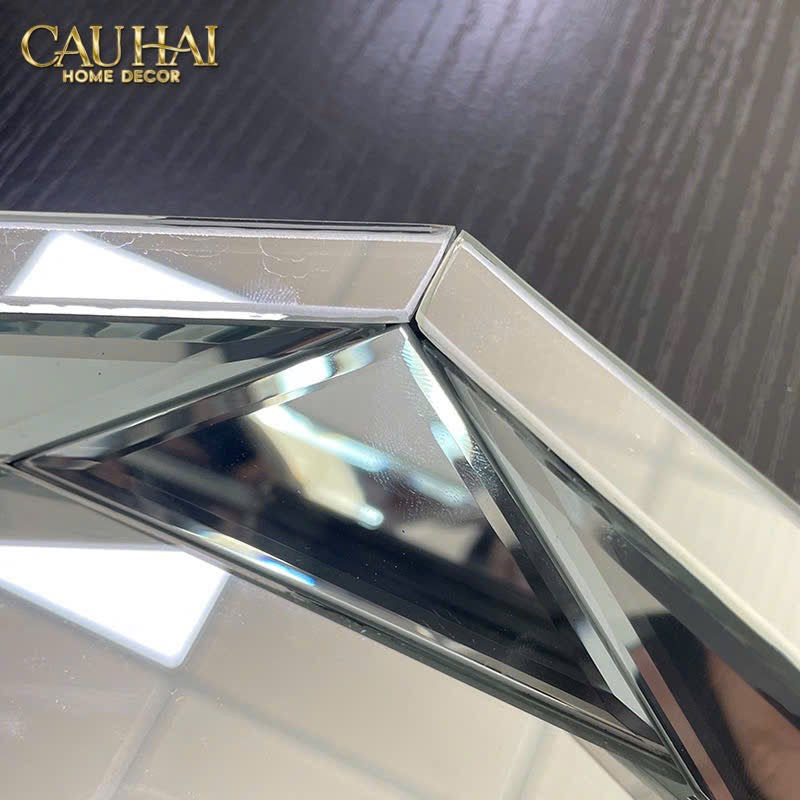 Khay Gương Tròn Facetté Platinum Glacier - CẬU HAI HOME DECOR