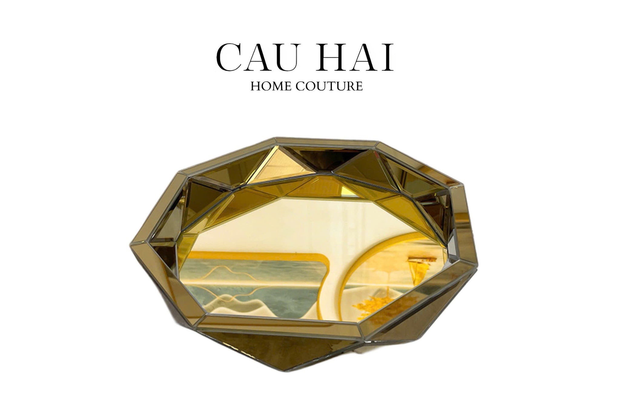 Khay Gương Tròn Facetté Soleil Éclat - CẬU HAI HOME DECOR