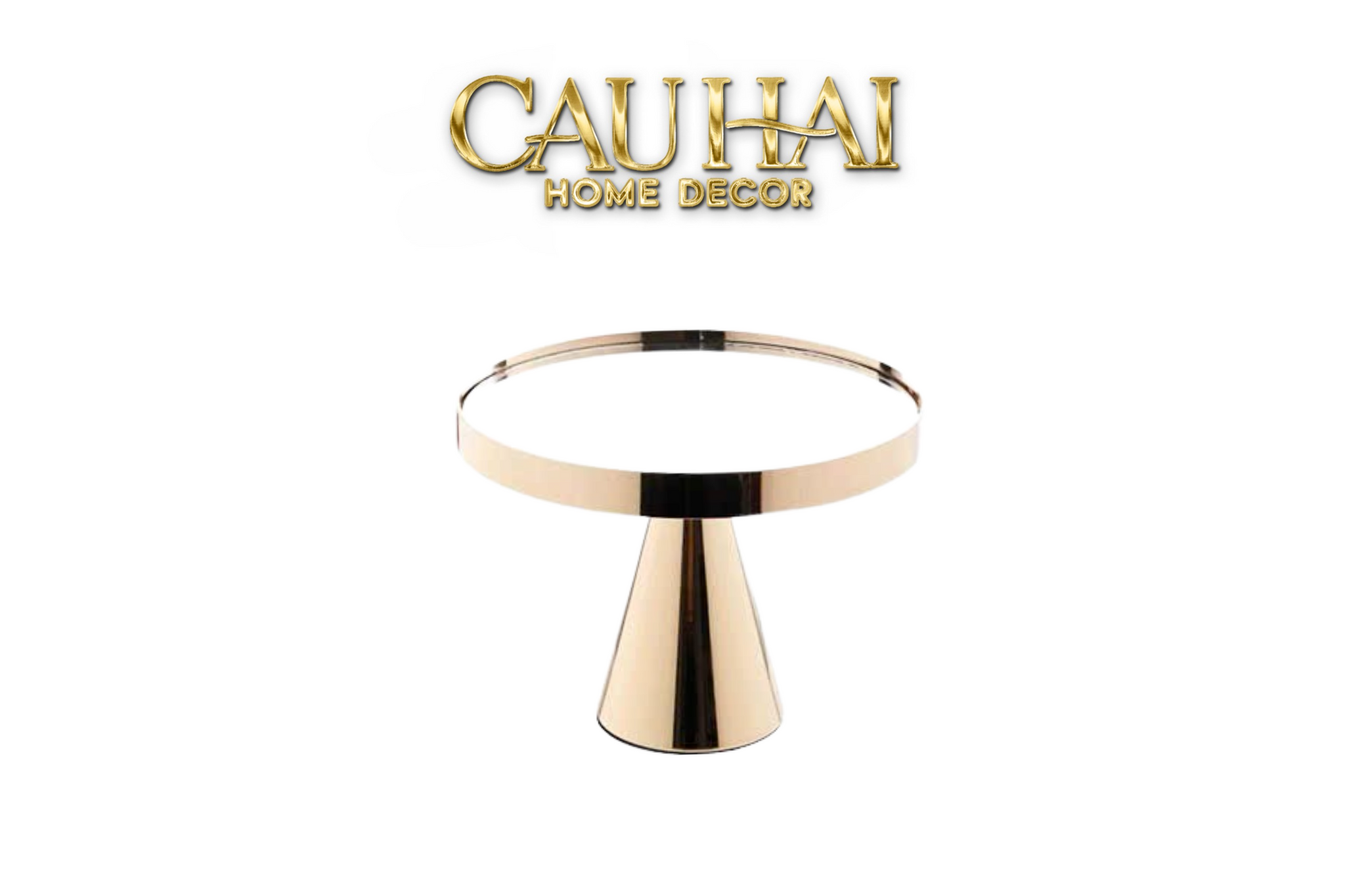 Khay Gương Tròn Gold Luxor Pedestal H13/15 - CẬU HAI HOME DECOR
