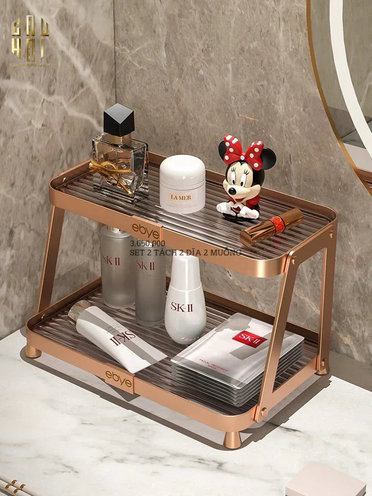 Khay Kệ Phòng Tắm Kệ Bàn Trang Điểm 2 Tầng Chống Nước Twinkle Waterproof Tiered Organizers-CẬU HAI HOME DECOR