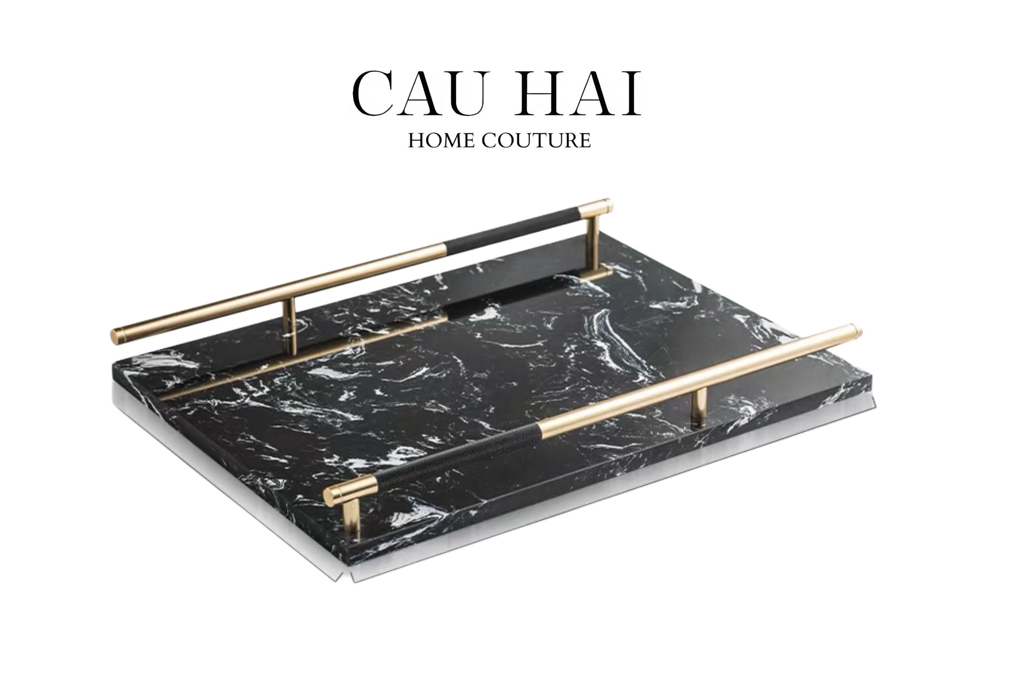 KHAY MARBLE PHANTOM – GOLDEN HANDLES 30×40-CẬU HAI HOME DECOR