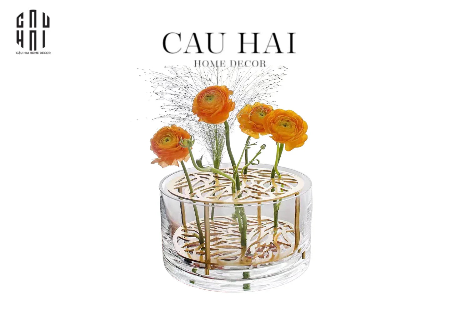 KHAY THUỶ TINH CẮM HOA - LES FLEURS-CẬU HAI HOME DECOR