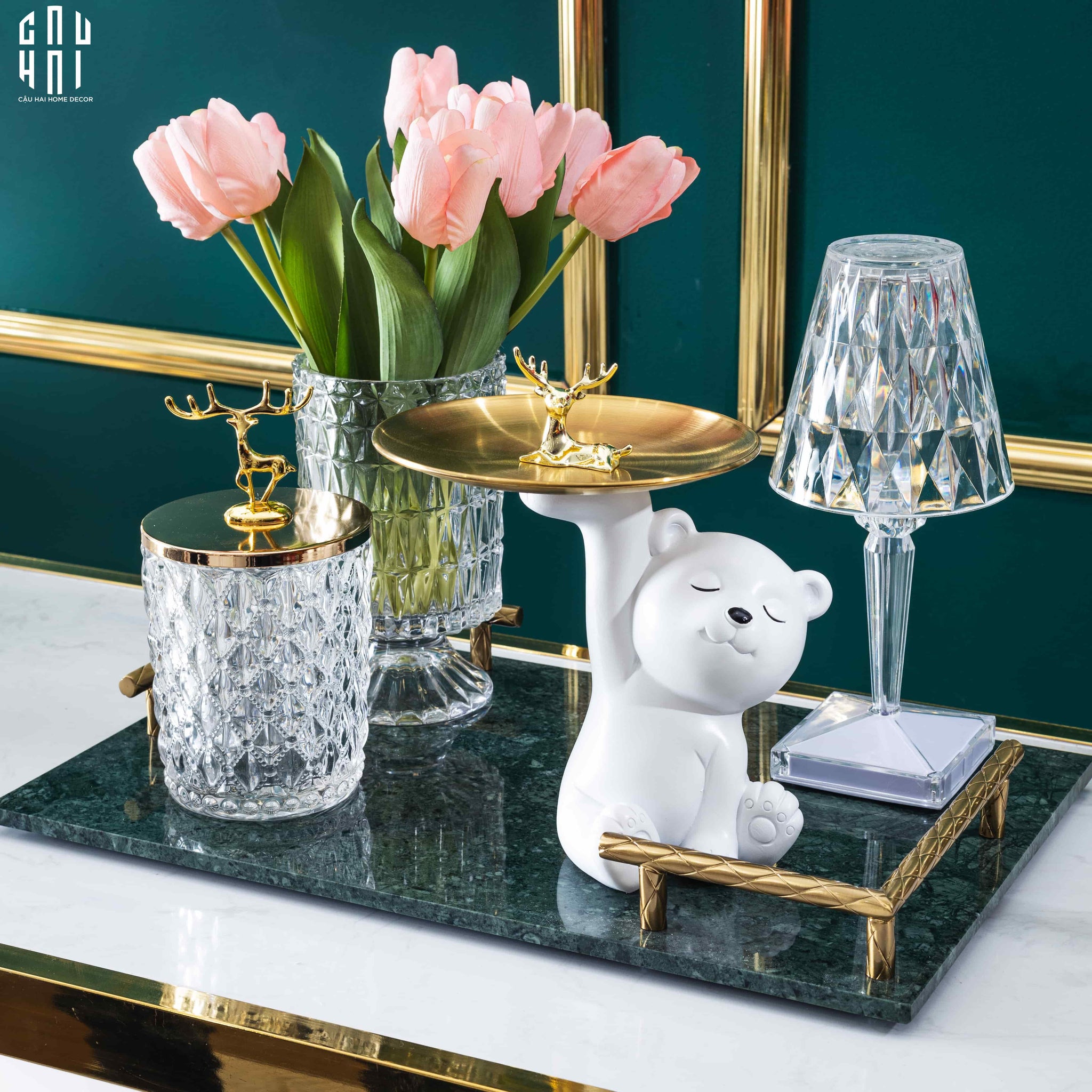 KHAY TRANG TRÍ VÂN ĐÁ MARBLE PREMIUM SS22-CẬU HAI HOME DECOR