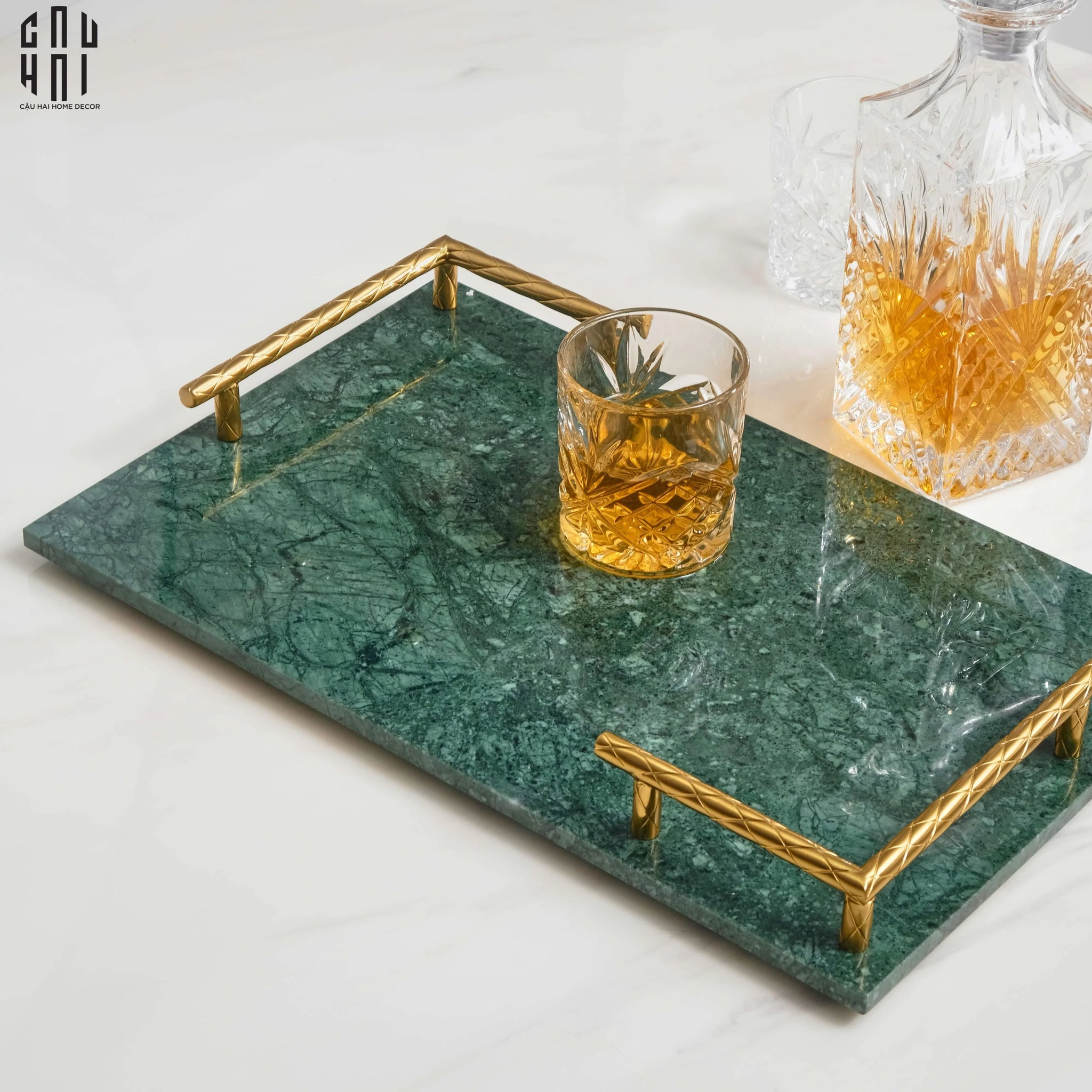 Khay Trang Trí Vân Đá Marble Premium Ss22-CẬU HAI HOME DECOR