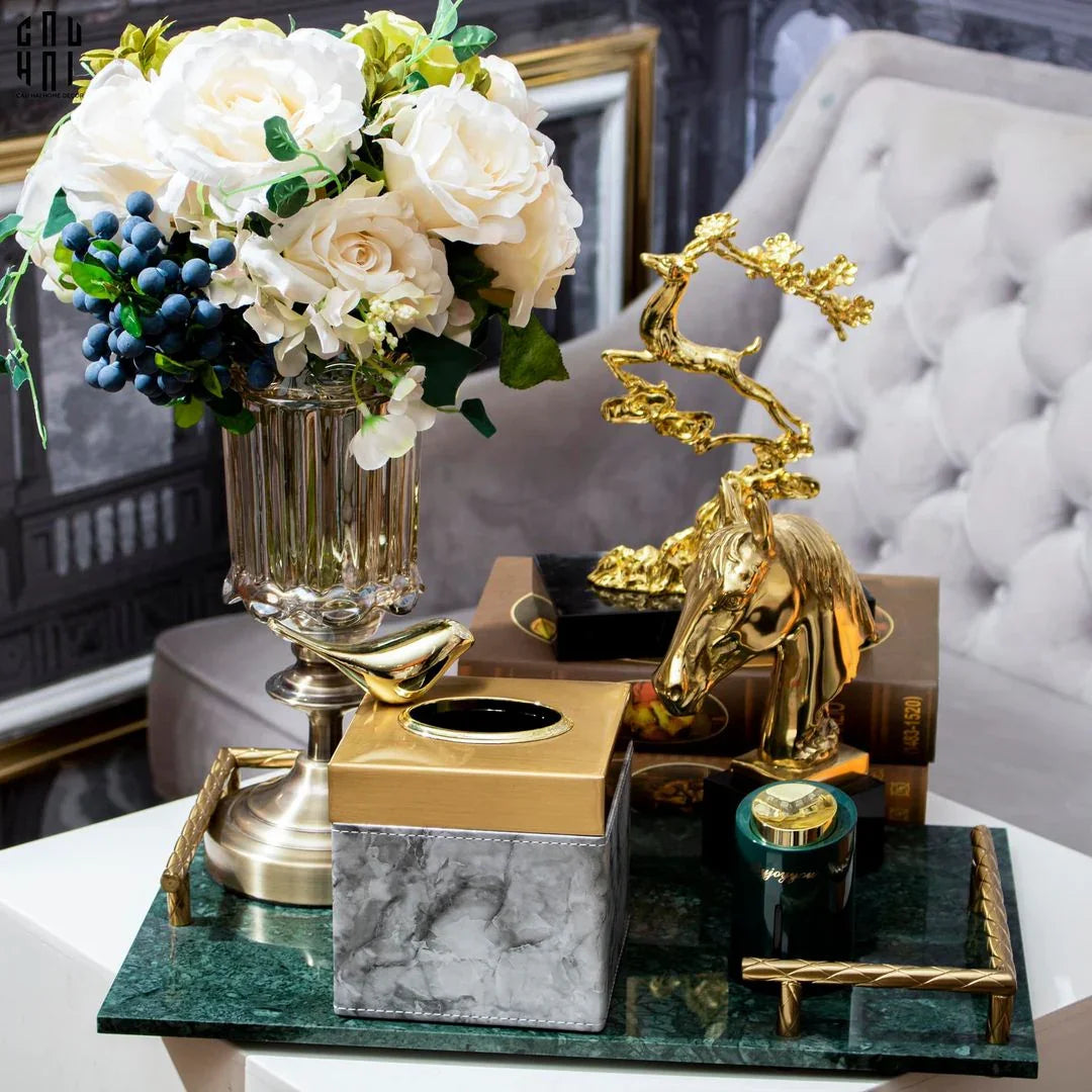 Khay Trang Trí Vân Đá Marble Premium Ss22-CẬU HAI HOME DECOR
