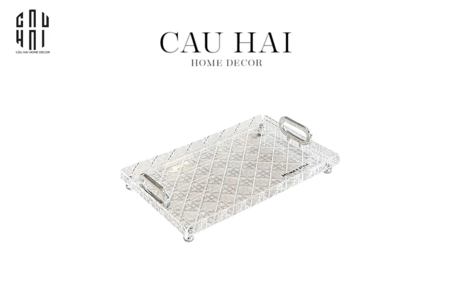 KHAY TRANG TRÍ WHITE D.O PATTERN-CẬU HAI HOME DECOR