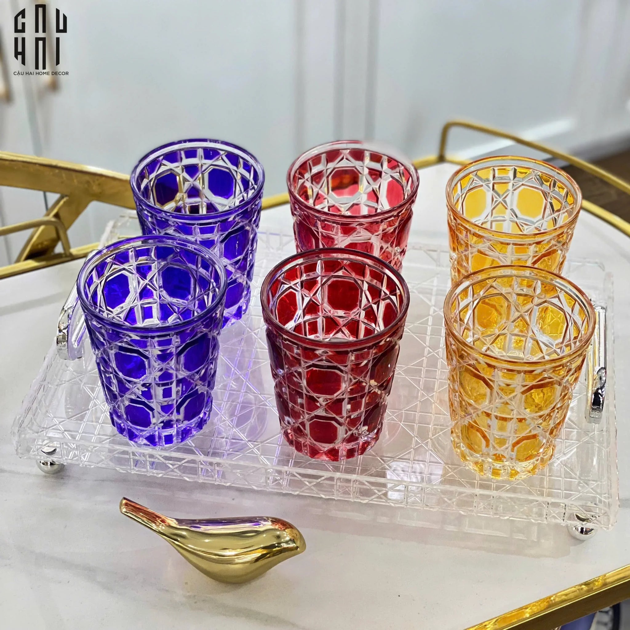 KHAY TRANG TRÍ WHITE D.O PATTERN-CẬU HAI HOME DECOR