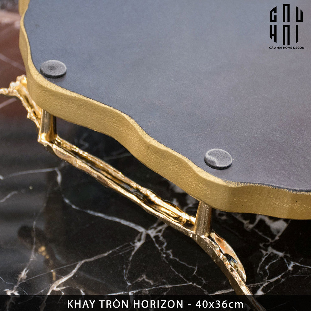 Khay Tròn Abysses Bleu Profond Ronde Decorative Trays 36x40-KHAY TRANG TRÍ-CẬU HAI HOME DECOR-CẬU HAI HOME DECOR