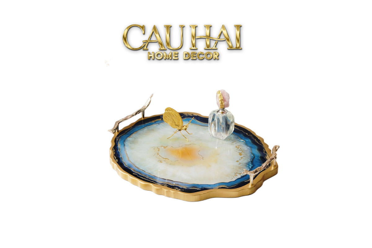 Khay Tròn Abysses Bleu Profond Ronde Decorative Trays 36x40-KHAY TRANG TRÍ-CẬU HAI HOME DECOR-CẬU HAI HOME DECOR