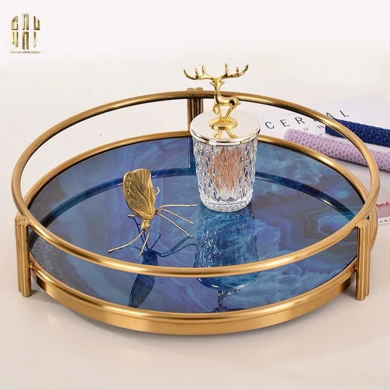 Khay Tròn Blue Ocean D38-CẬU HAI HOME DECOR