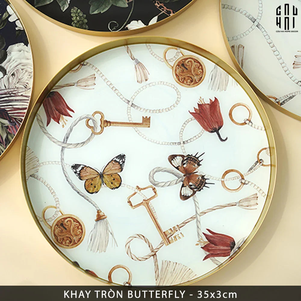 KHAY TRÒN BUTTERFLY SS25-CẬU HAI HOME DECOR