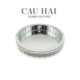 KHAY TRÒN CRYSTAL MIRROR LUXE TRAY FW25-CẬU HAI HOME DECOR