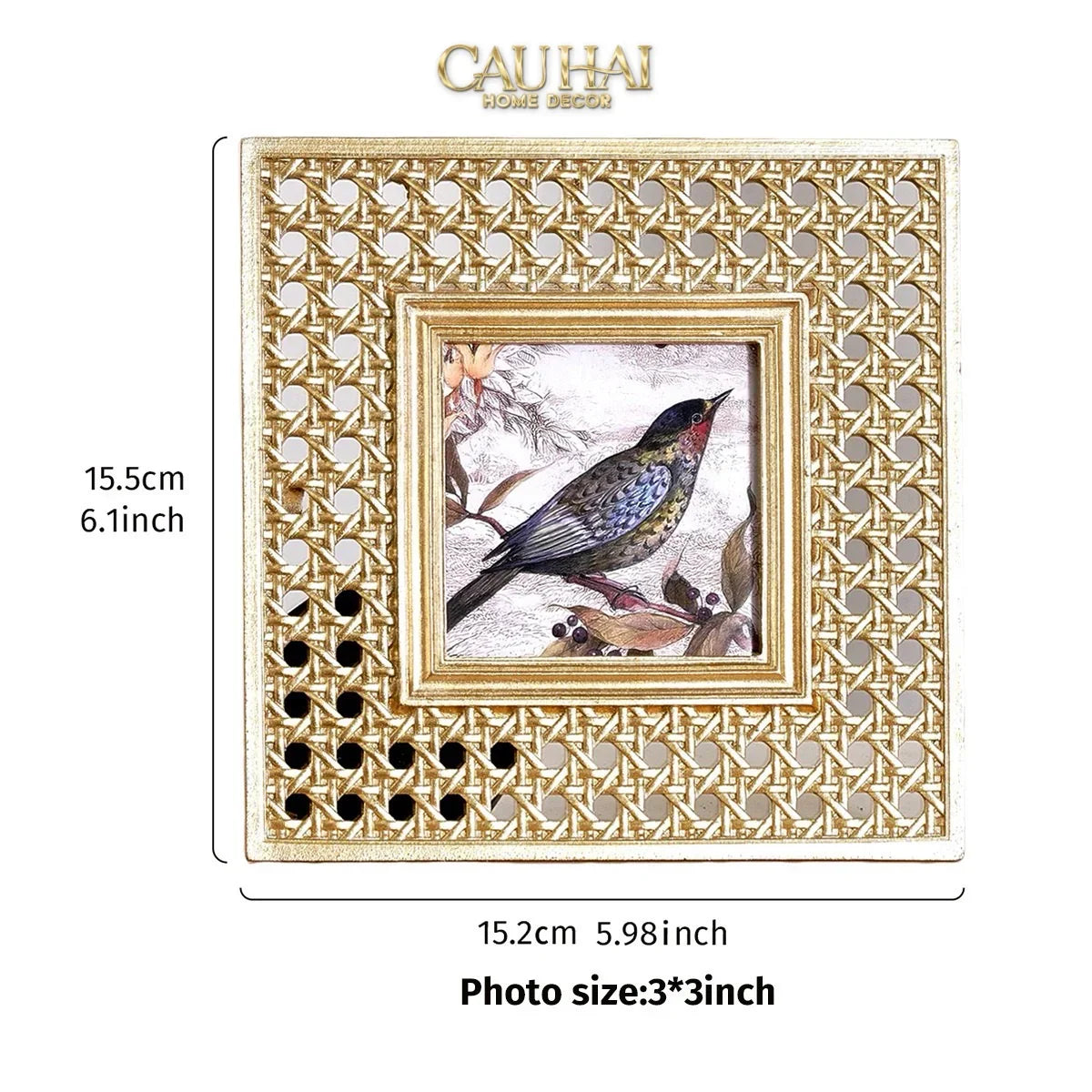 Khung Ảnh Golden Cannage Canari 15X15-KHUNG ẢNH-CẬU HAI HOME DECOR