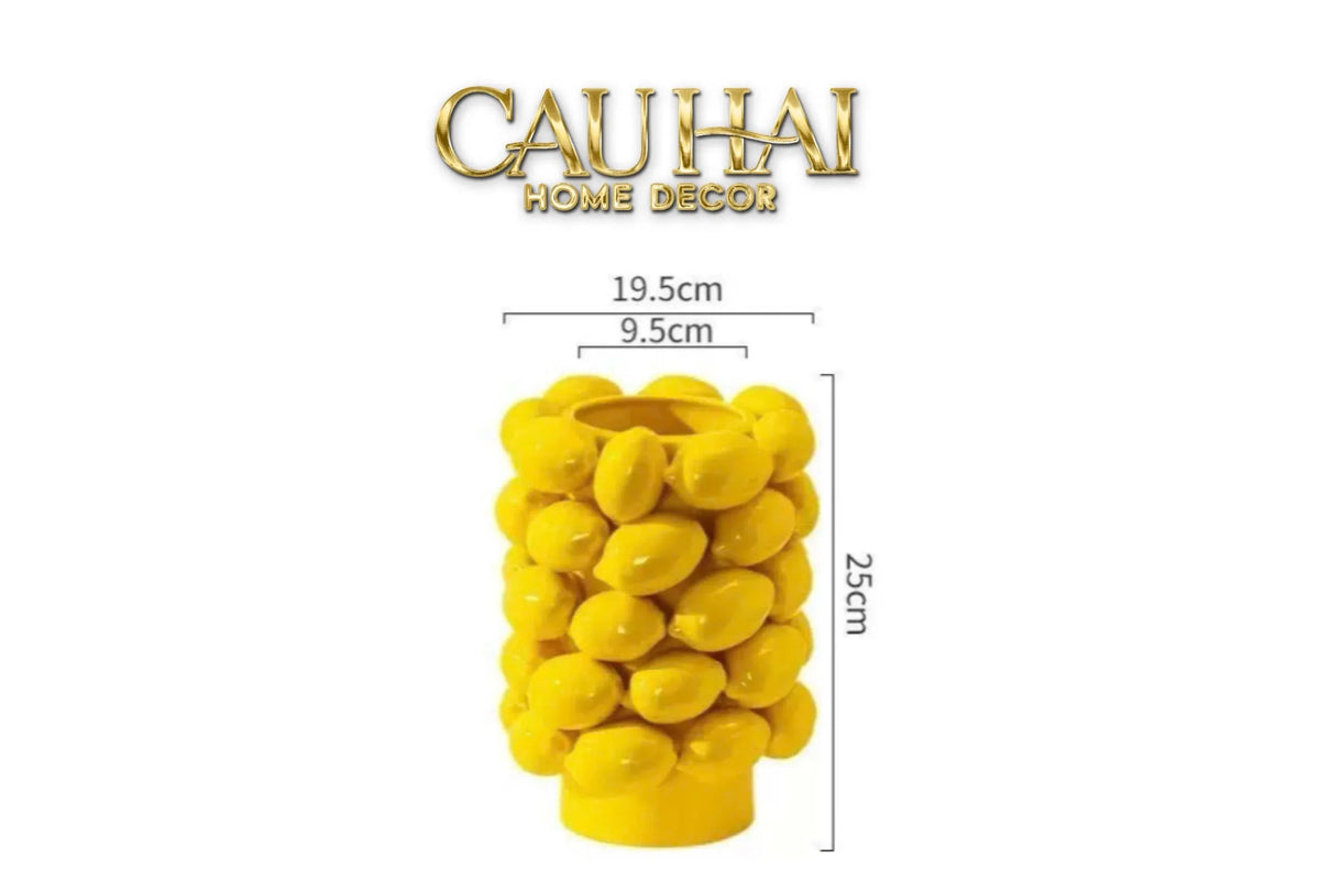 La Sicilia Royale - Bình Hoa Ceramic Citron - Éclat Jaune H25*19-BÌNH HOA-CẬU HAI HOME DECOR