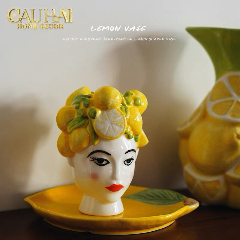 La Sicilia Royale - Bình Hoa Gốm Sứ Duchessa Limone di Sicilia H18-BÌNH HOA-CẬU HAI HOME DECOR