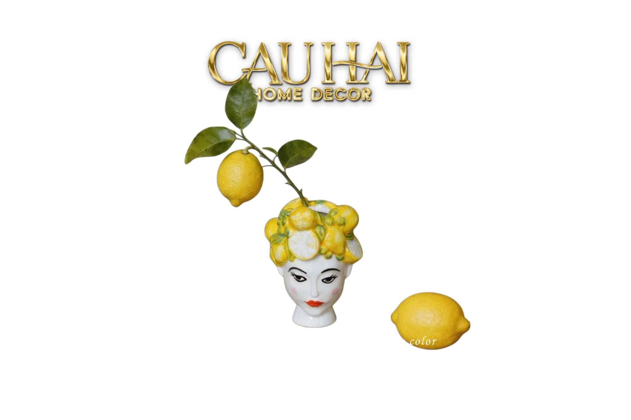La Sicilia Royale - Bình Hoa Gốm Sứ Duchessa Limone di Sicilia H18-BÌNH HOA-CẬU HAI HOME DECOR