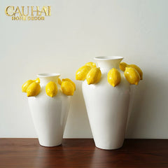 La Sicilia Royale - Bình Hoa Gốm Sứ Lemon Atelier Ivory 20x26-BÌNH HOA-CẬU HAI HOME DECOR