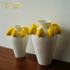La Sicilia Royale - Bình Hoa Gốm Sứ Lemon Atelier Ivory 20x26-BÌNH HOA-CẬU HAI HOME DECOR