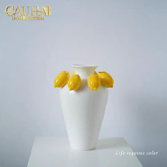 La Sicilia Royale - Bình Hoa Gốm Sứ Lemon Atelier Ivory 20x26-BÌNH HOA-CẬU HAI HOME DECOR