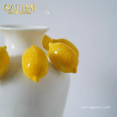 La Sicilia Royale - Bình Hoa Gốm Sứ Lemon Atelier Ivory 20x26-BÌNH HOA-CẬU HAI HOME DECOR